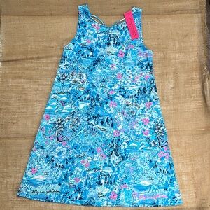 NWT Lilly Pulitzer Kristen Swing Dress in Blue Peri North Carolina Print - W XS